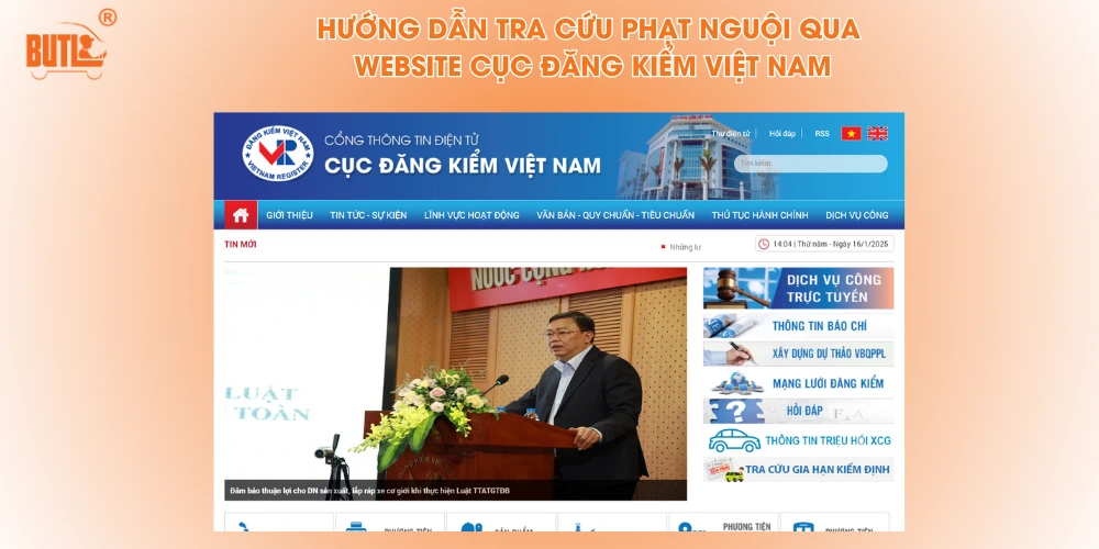 Các bước tra cứu phạt nguội qua Website của Cục Đăng Kiểm Việt Nam