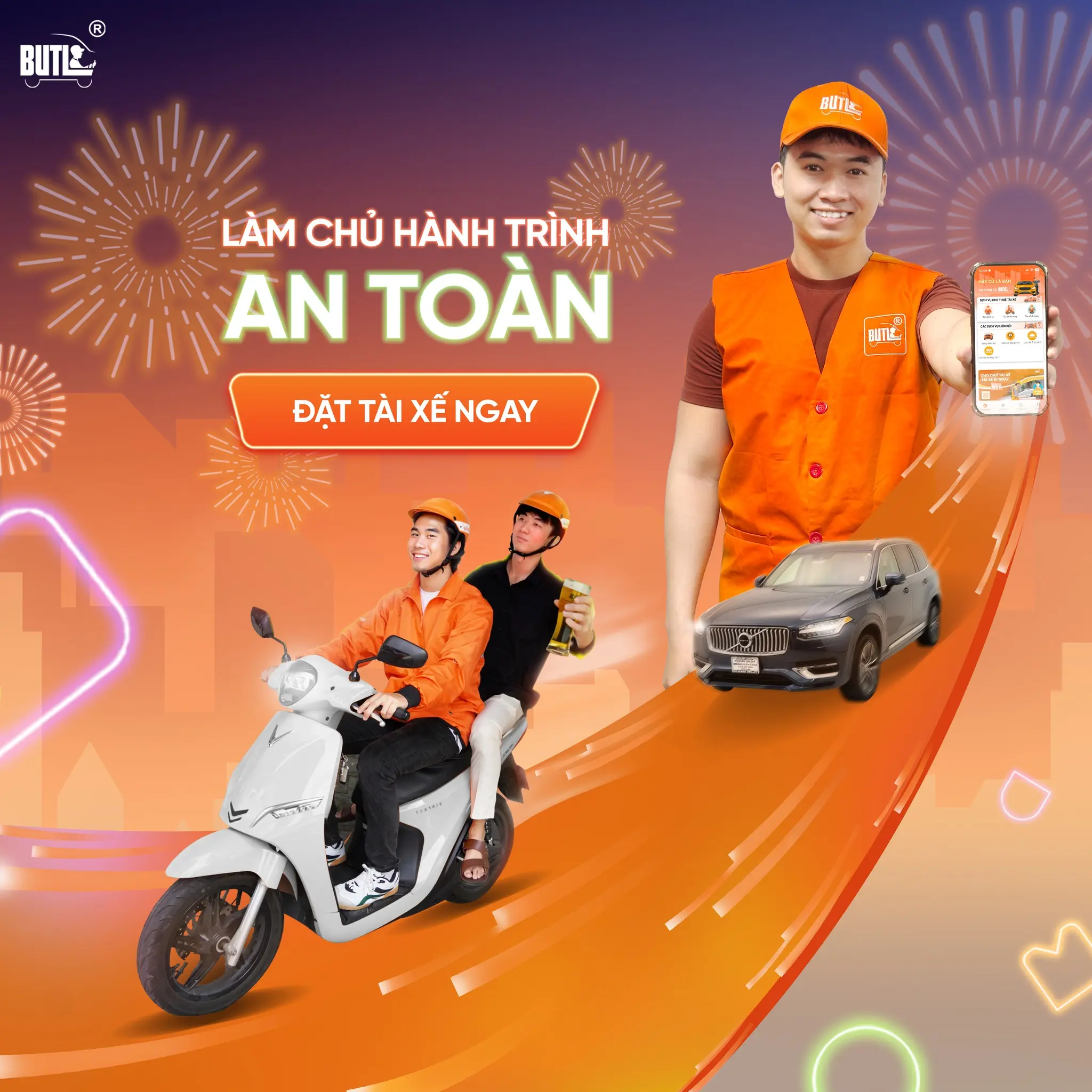 app thuê tài xê riêng BUTL