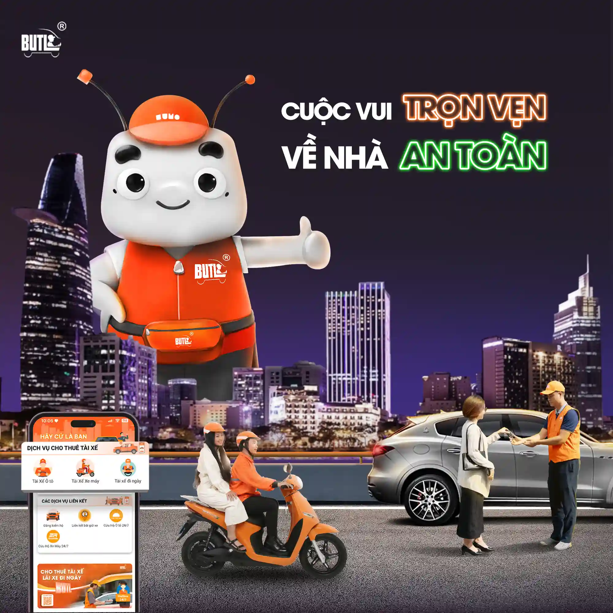 Cuộc vui trọn vẹn về nhà an toàn với tài xế lái xe hộ của BUTL ngay hôm nay!