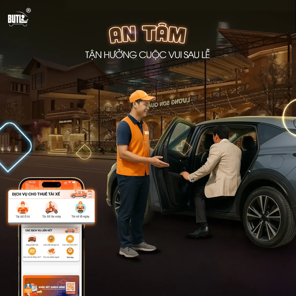 Tài xế BUTL có mặt nhanh chóng điều khiển phương tiện của bạn và đưa xe cùng bạn về nhà an toàn
