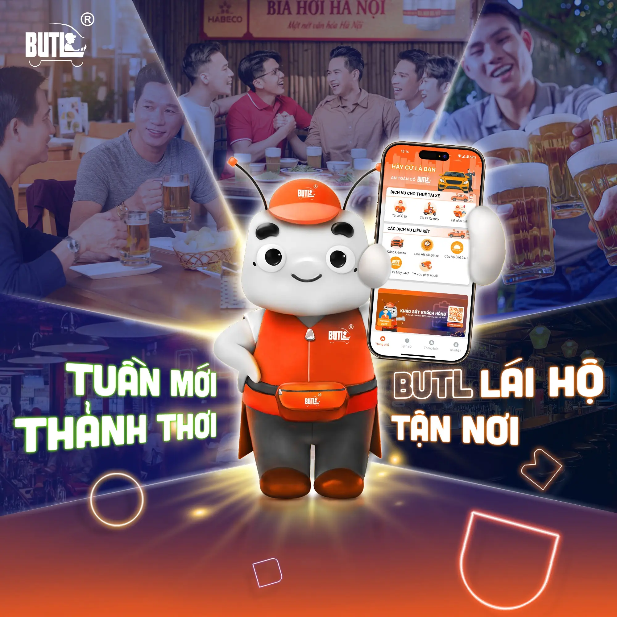 Gọi dịch vụ lái xe hộ qua app BUTL