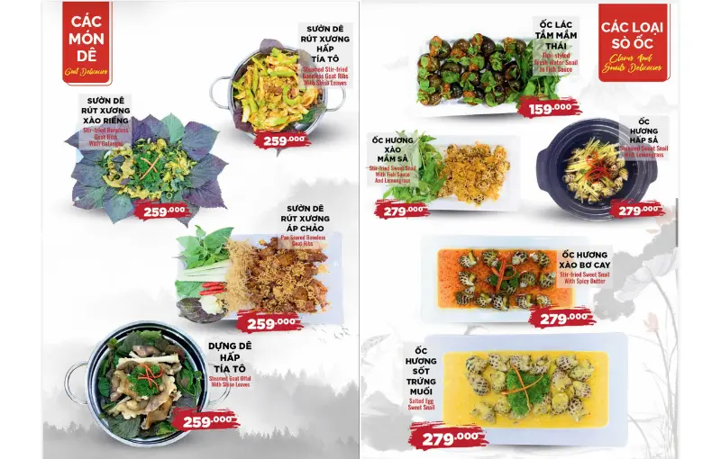 bảng giá, menu quán nhậu Toàn Trí