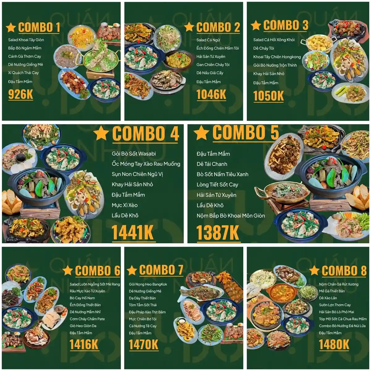 Menu quán nhậu Tự do
