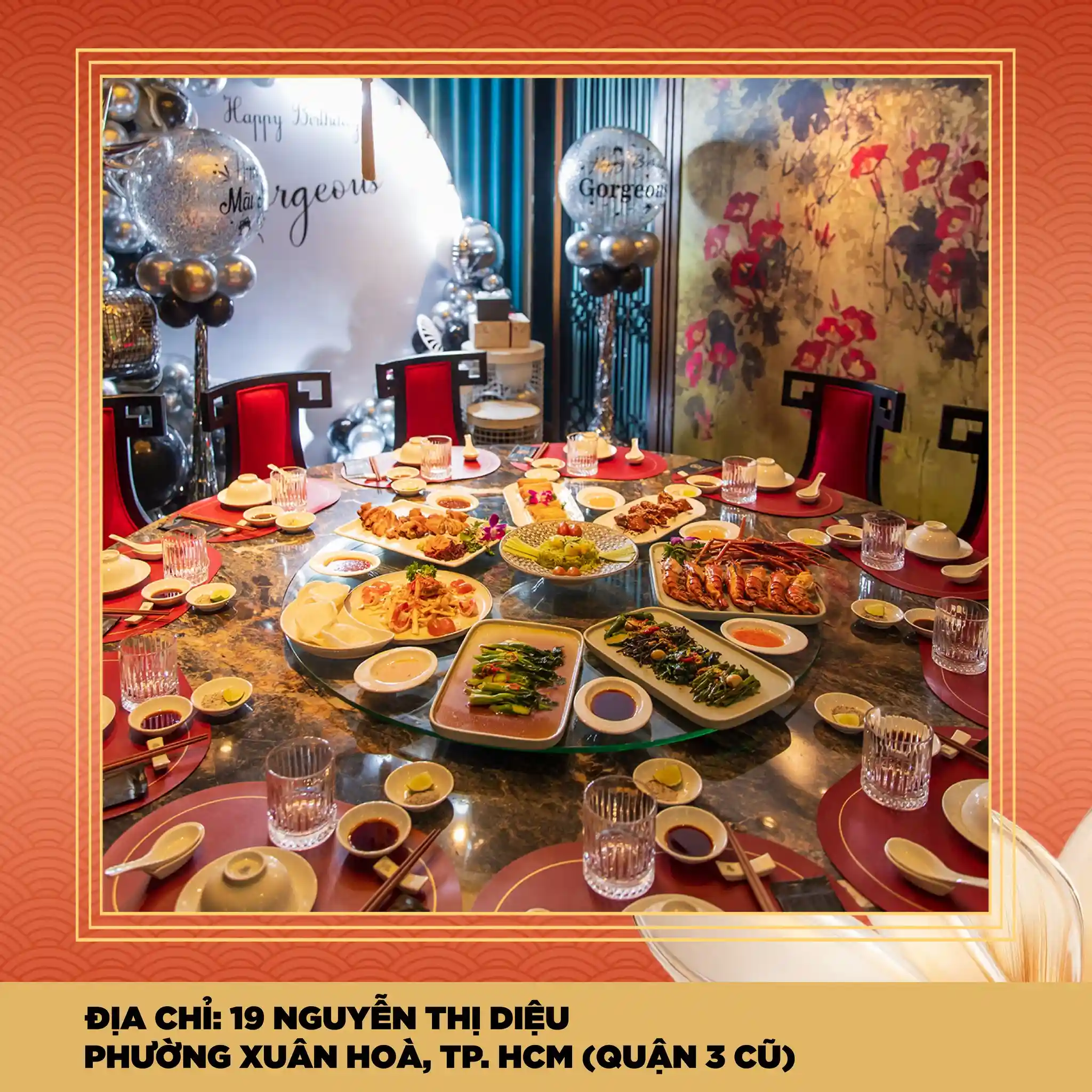 hình ảnh thực đơn bàn tiệc thực tế tại Nam Phương Lầu