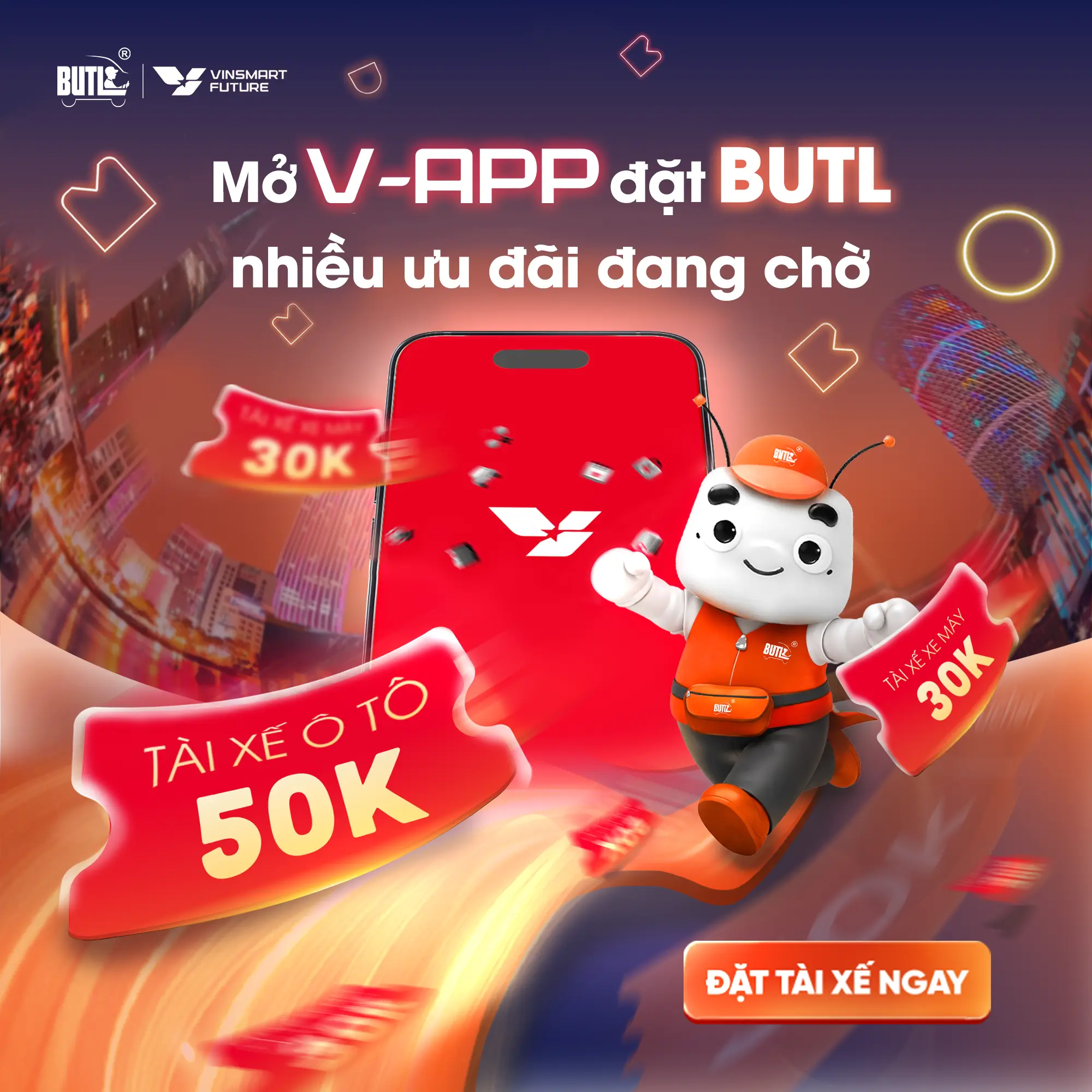 mã khuyến mãi BUTL có mặt trên V-APP của Vingroup