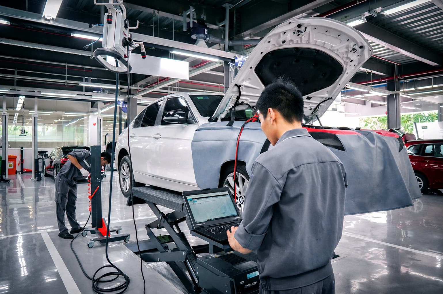 xe ô tô được kiểm tra hệ thống máy có đạt tiêu chuẩn