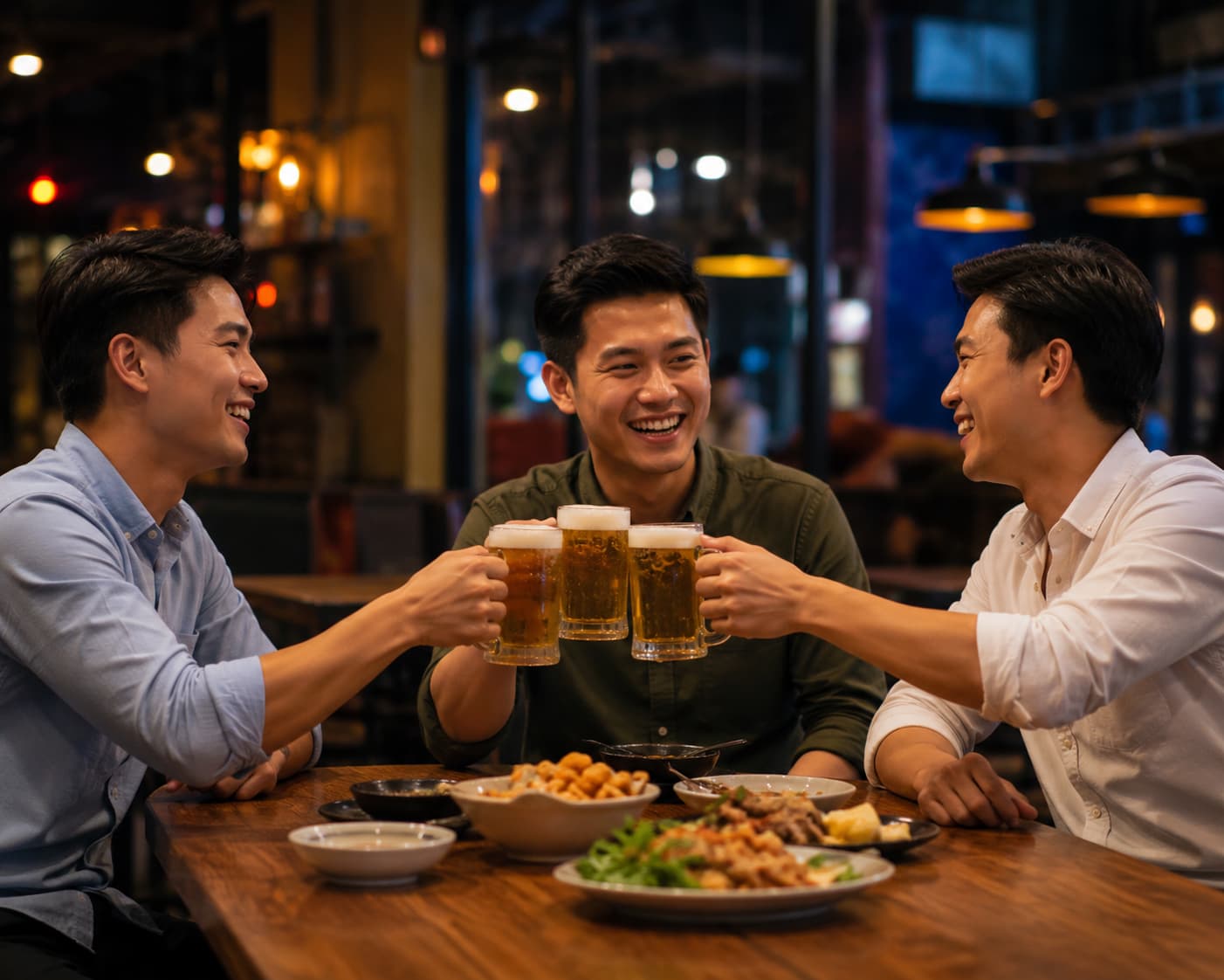 Khách hàng nhậu bia
