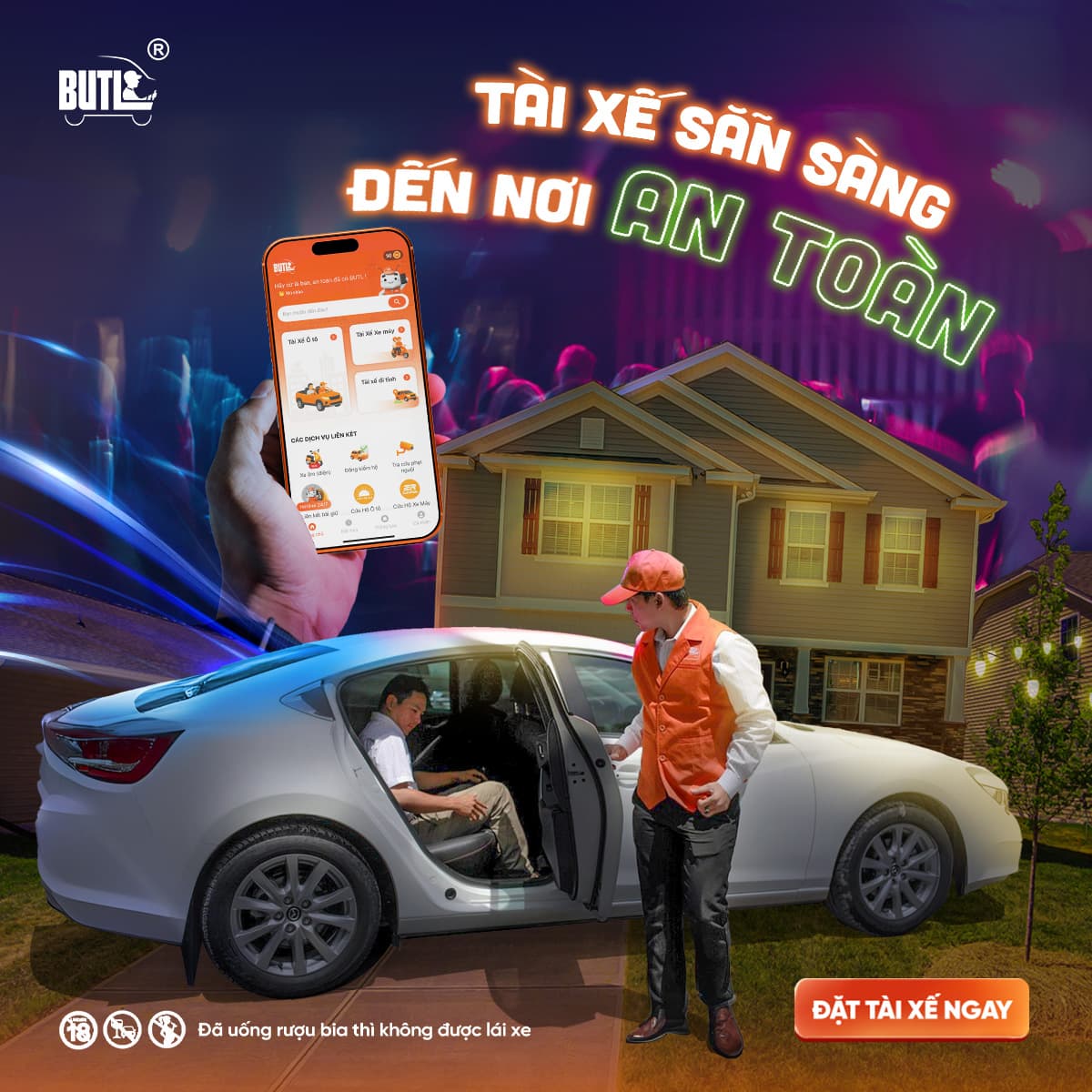 đặt dịch vụ lái xe hộ đưa bạn về nhà an toàn